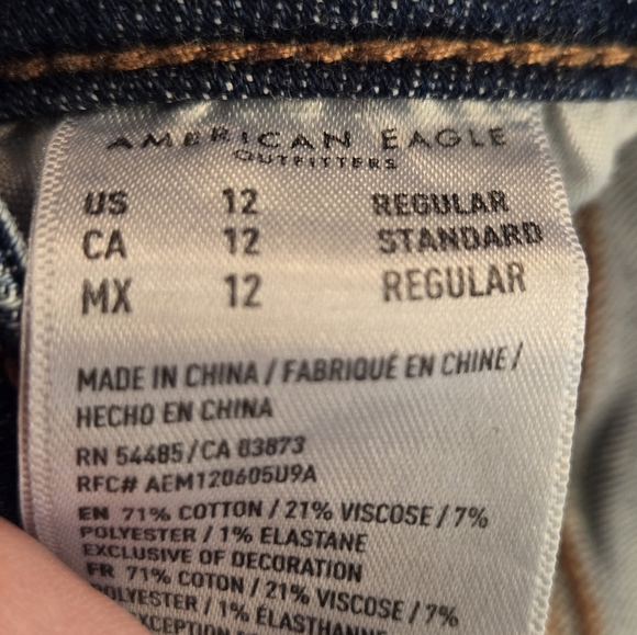 American Eagle Next Level Stretch Hi Rise Jeggings 12 R Black - Picture 4 of 16